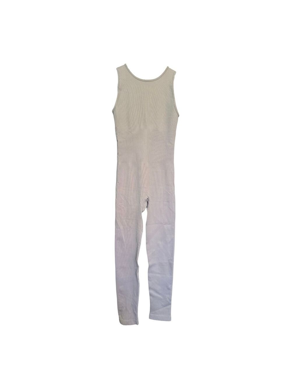 TOB Ribbed Sleeveless Yoga Unitard Jumpsuit Size M Light Gray